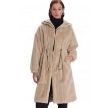 ALE FUR COAT WITH LACE UP 8920241 ΠΑΛΤΟ ΓΥΝΑΙΚΕΙΟ BEIGE