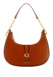 GUESS KUBA TOP ZIP SHOULDER BAG ΤΣΑΝΤΑ ΓΥΝΑΙΚΕΙΑ COGNAC