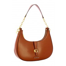 GUESS KUBA TOP ZIP SHOULDER BAG ΤΣΑΝΤΑ ΓΥΝΑΙΚΕΙΑ COGNAC