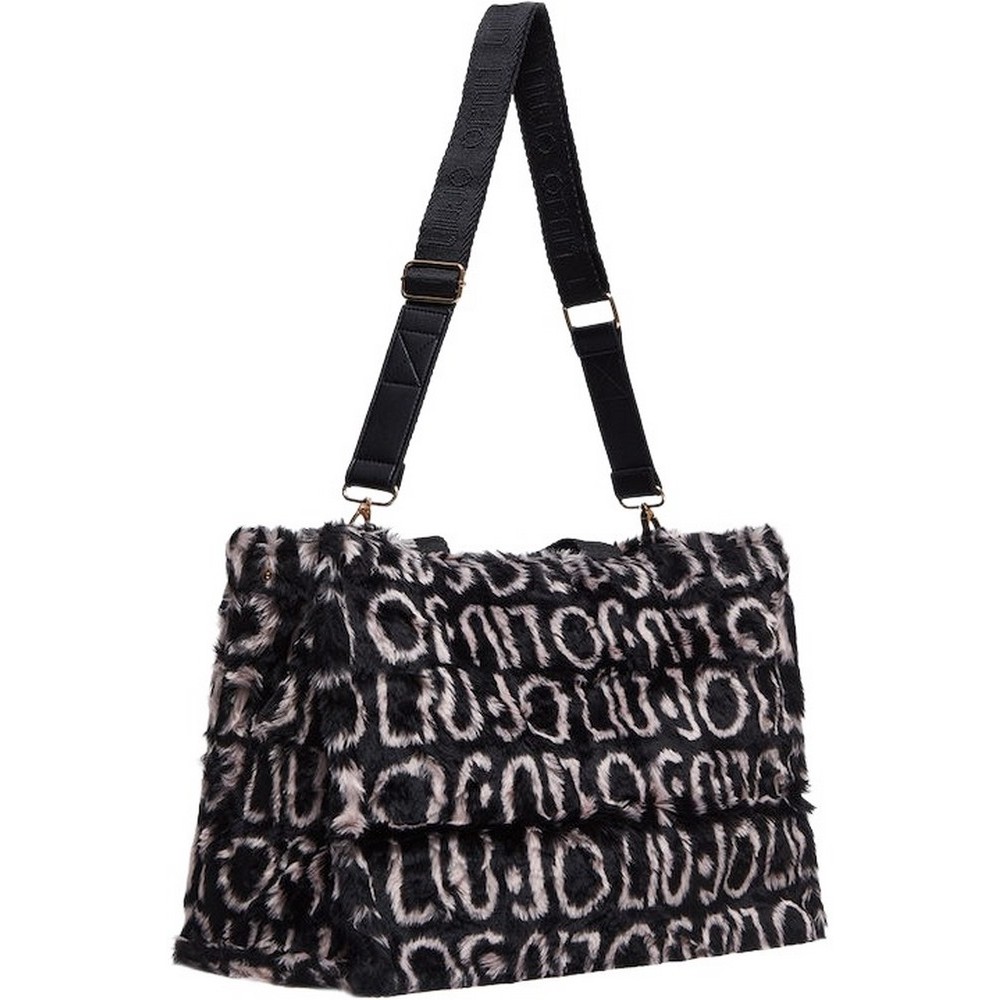 LIU JO SHOPPING TOTE L LOGO 2F4067E0218 ΤΣΑΝΤΑ ΓΥΝΑΙΚΕΙΑ BLACK