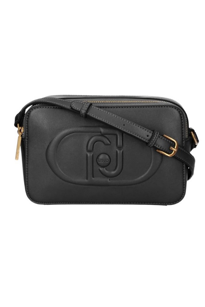 LIU JO LOGO EMBOSSED CROSS BODY BAG AF4248E0332 ΤΣΑΝΤΑ ΓΥΝΑΙΚΕΙΑ BLACK