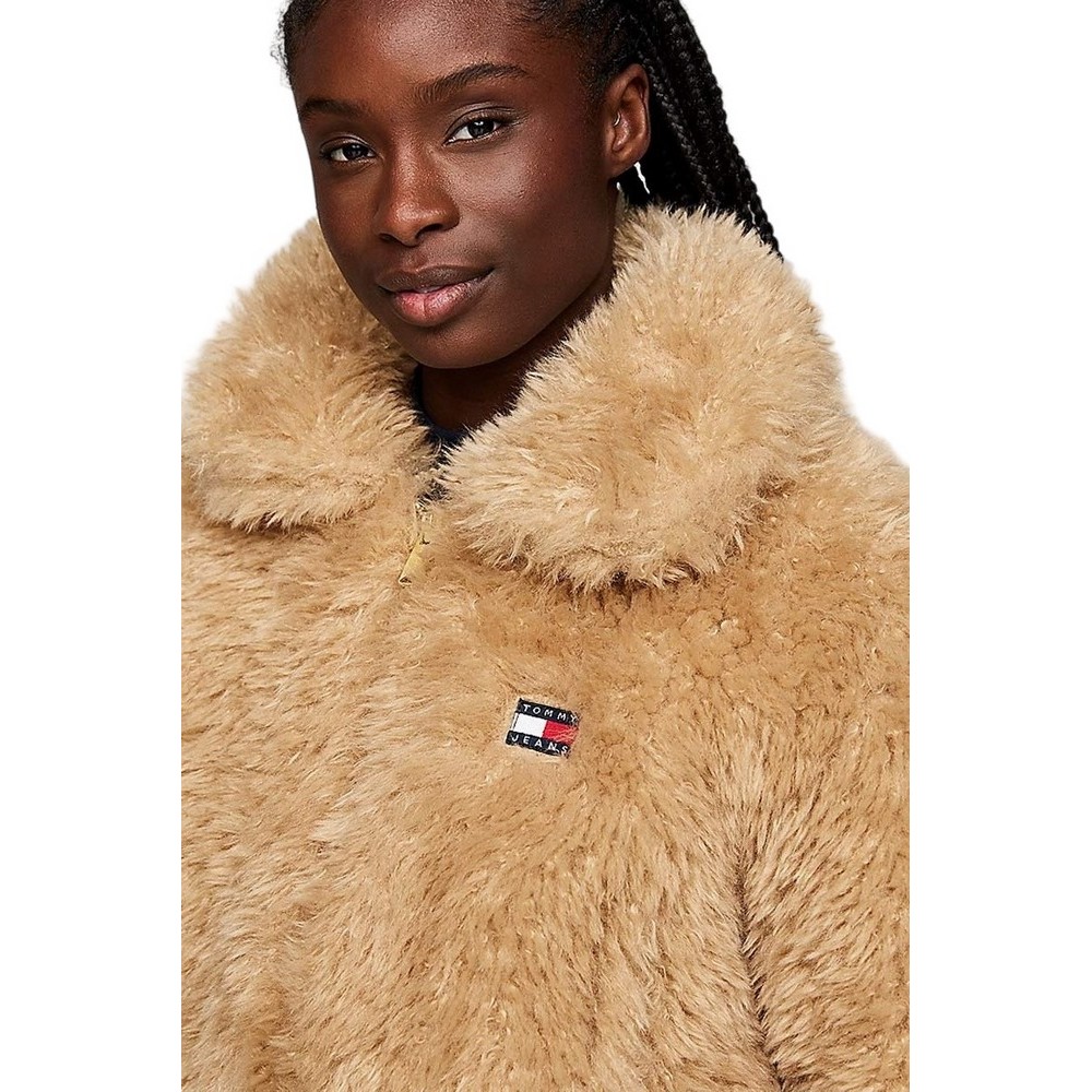 TOMMY JEANS FAUX SHEARLING JACKET ΓΟΥΝΑ ΓΥΝΑΙΚΕΙΑ BEIGE