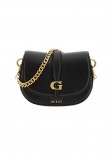 GUESS KUBA MINI CROSSBODY FLAP ΤΣΑΝΤΑ ΓΥΝΑΙΚΕΙΑ BLACK