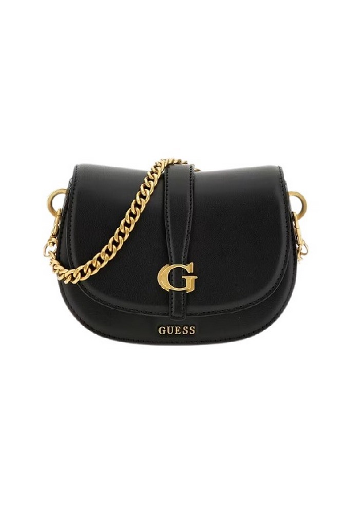 GUESS KUBA MINI CROSSBODY FLAP ΤΣΑΝΤΑ ΓΥΝΑΙΚΕΙΑ BLACK