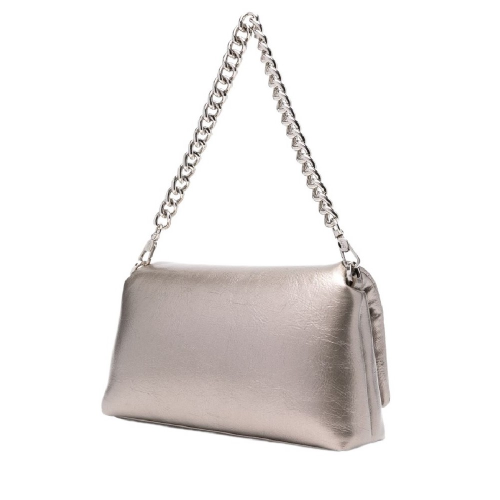 LIU JO  LAPUFFY SHOULDER BAG CROSSBODY AF4148E0042 ΤΣΑΝΤΑ ΓΥΝΑΙΚΕΙΑ SILVER