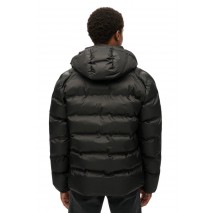 SUPERDRY D3 OVIN HOODED CITY GRAPHIC PUFFER JKT ΜΠΟΥΦΑΝ ΑΝΔΡΙΚΟ BLACK