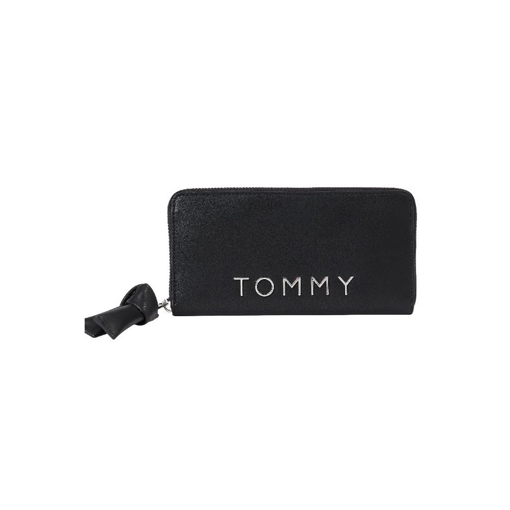 TOMMY HILFIGER TJW BOLD LARGE ΠΟΡΤΟΦΟΛΙ ΓΥΝΑΙΚΕΙΟ BLACK