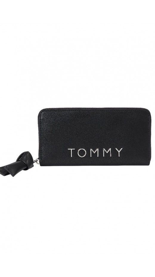 TOMMY HILFIGER TJW BOLD LARGE ΠΟΡΤΟΦΟΛΙ ΓΥΝΑΙΚΕΙΟ BLACK