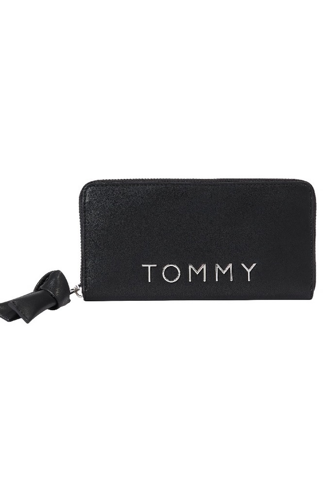 TOMMY HILFIGER TJW BOLD LARGE ΠΟΡΤΟΦΟΛΙ ΓΥΝΑΙΚΕΙΟ BLACK