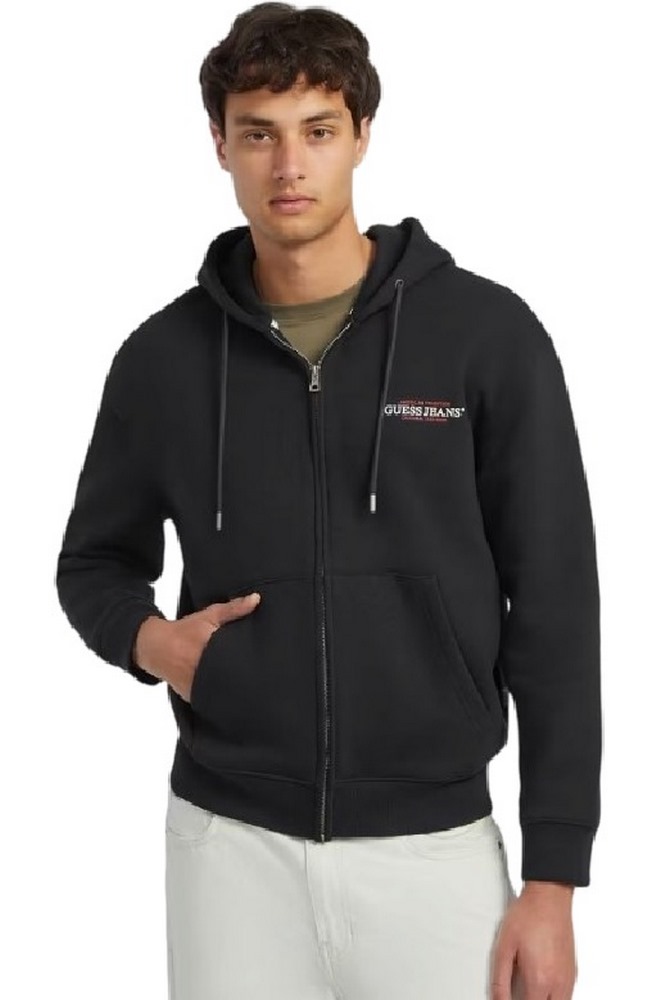 GUESS JEANS AMERICAN TRADITION ZIP-UP HOODIE ΖΑΚΕΤΑ ΦΟΥΤΕΡ ΑΝΔΡΙΚΗ BLACK