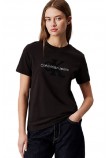 CALVIN KLEIN JEANS CHENILLE MONOLOGO REGULAR TEE T-SHIRT ΜΠΛΟΥΖΑ ΓΥΝΑΙΚΕΙΑ BLACK