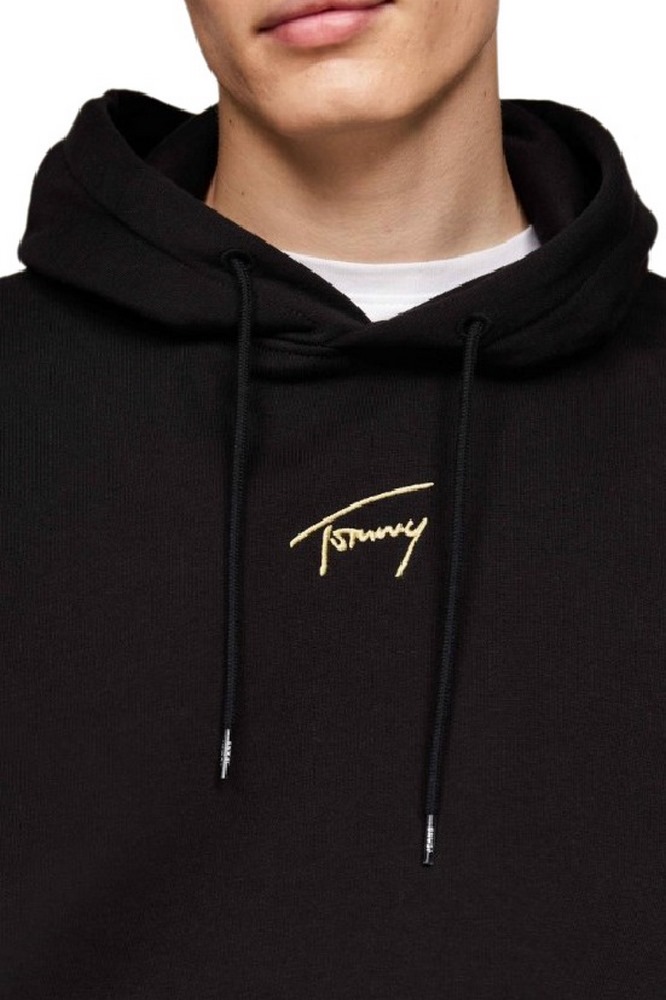 TOMMY JEANS REG GOLD SIGNT HOODIE EXT ΜΠΛΟΥΖΑ ΦΟΥΤΕΡ ΑΝΔΡΙΚΗ BLACK