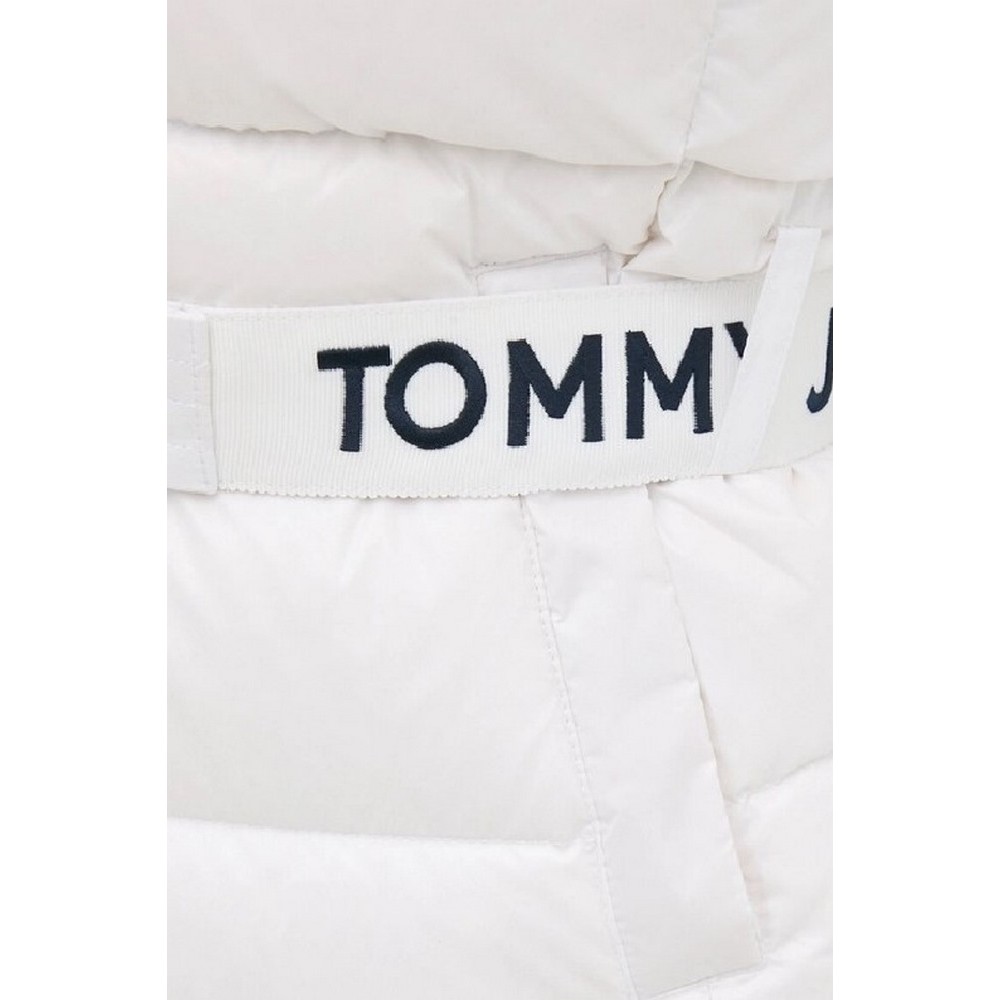 TOMMY HILFIGER BRANDED BELT DOWN JACKET ΜΠΟΥΦΑΝ ΓΥΝΑΙΚΕΙΟ WHITE