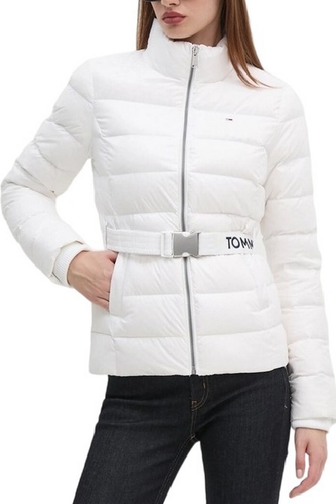 TOMMY HILFIGER BRANDED BELT DOWN JACKET ΜΠΟΥΦΑΝ ΓΥΝΑΙΚΕΙΟ WHITE