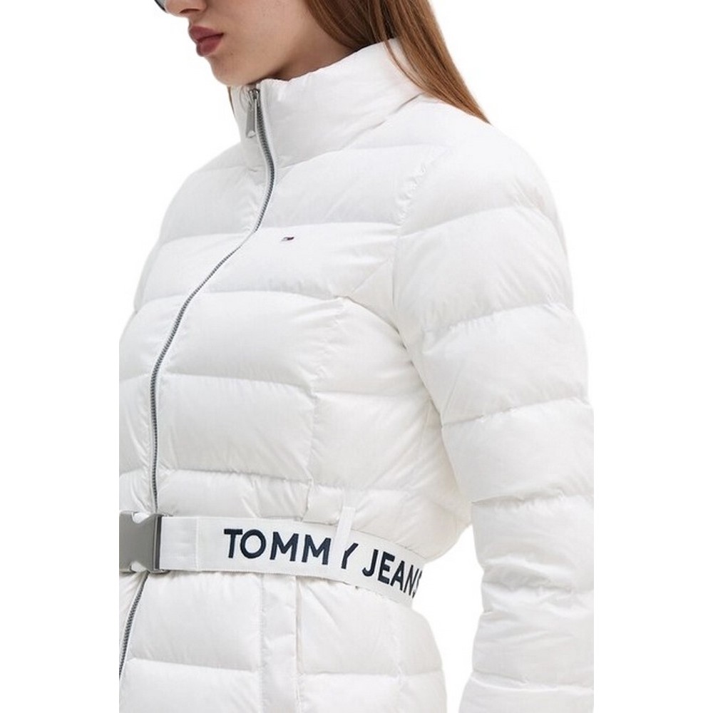 TOMMY HILFIGER BRANDED BELT DOWN JACKET ΜΠΟΥΦΑΝ ΓΥΝΑΙΚΕΙΟ WHITE