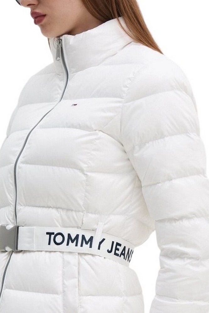 TOMMY HILFIGER BRANDED BELT DOWN JACKET ΜΠΟΥΦΑΝ ΓΥΝΑΙΚΕΙΟ WHITE