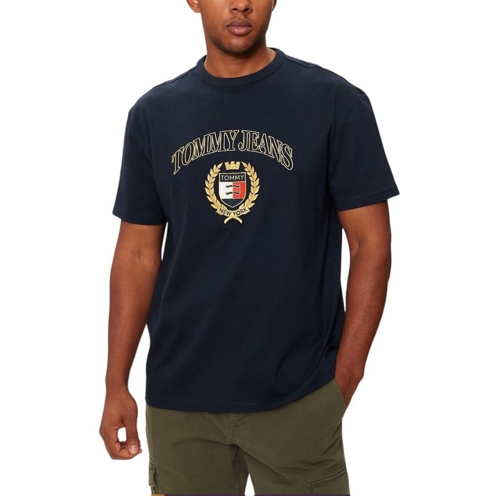 TOMMY JEANS REG TJ GOLD CREST TEE T-SHIRT ΜΠΛΟΥΖΑ ΑΝΔΡΙΚΗ DARK NAVY