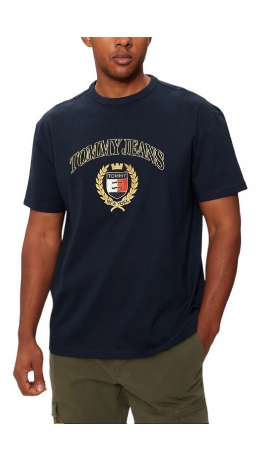 TOMMY JEANS REG TJ GOLD CREST TEE T-SHIRT ΜΠΛΟΥΖΑ ΑΝΔΡΙΚΗ DARK NAVY