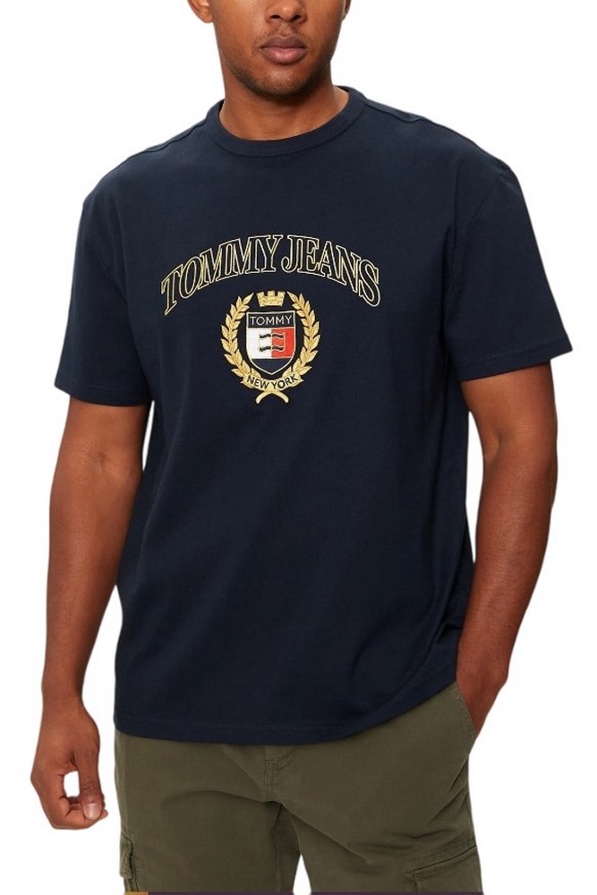 TOMMY JEANS REG TJ GOLD CREST TEE T-SHIRT ΜΠΛΟΥΖΑ ΑΝΔΡΙΚΗ DARK NAVY