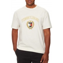 TOMMY JEANS REG TJ GOLD CREST TEE T-SHIRT ΜΠΛΟΥΖΑ ΑΝΔΡΙΚΗ OFF WHITE