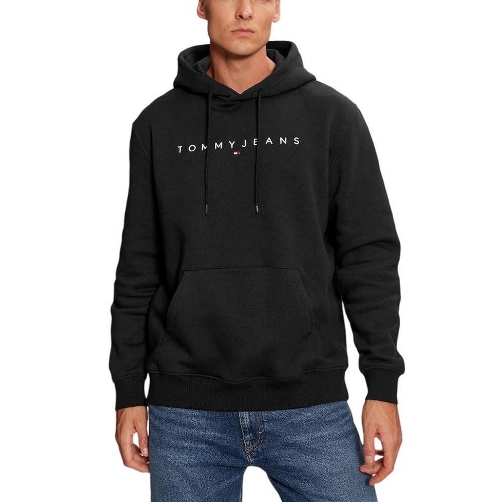 TOMMY JEANS REG LINEAR LOGO HOODIE EXT ΦΟΥΤΕΡ ΑΝΔΡΙΚΟ BLACK