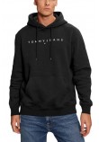 TOMMY JEANS REG LINEAR LOGO HOODIE EXT ΦΟΥΤΕΡ ΑΝΔΡΙΚΟ BLACK