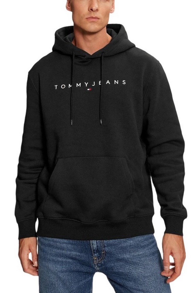 TOMMY JEANS REG LINEAR LOGO HOODIE EXT ΦΟΥΤΕΡ ΑΝΔΡΙΚΟ BLACK