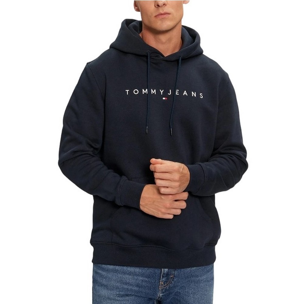 TOMMY JEANS REG LINEAR LOGO HOODIE EXT ΦΟΥΤΕΡ ΑΝΔΡΙΚΟ DARK NAVY