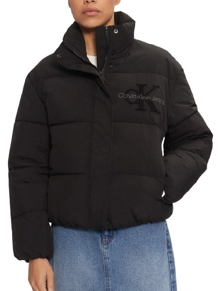 CALVIN KLEIN JEANS CHENILLE MONOLOGO PUFFER ΜΠΟΥΦΑΝ ΓΥΝΑΙΚΕΙΟ BLACK