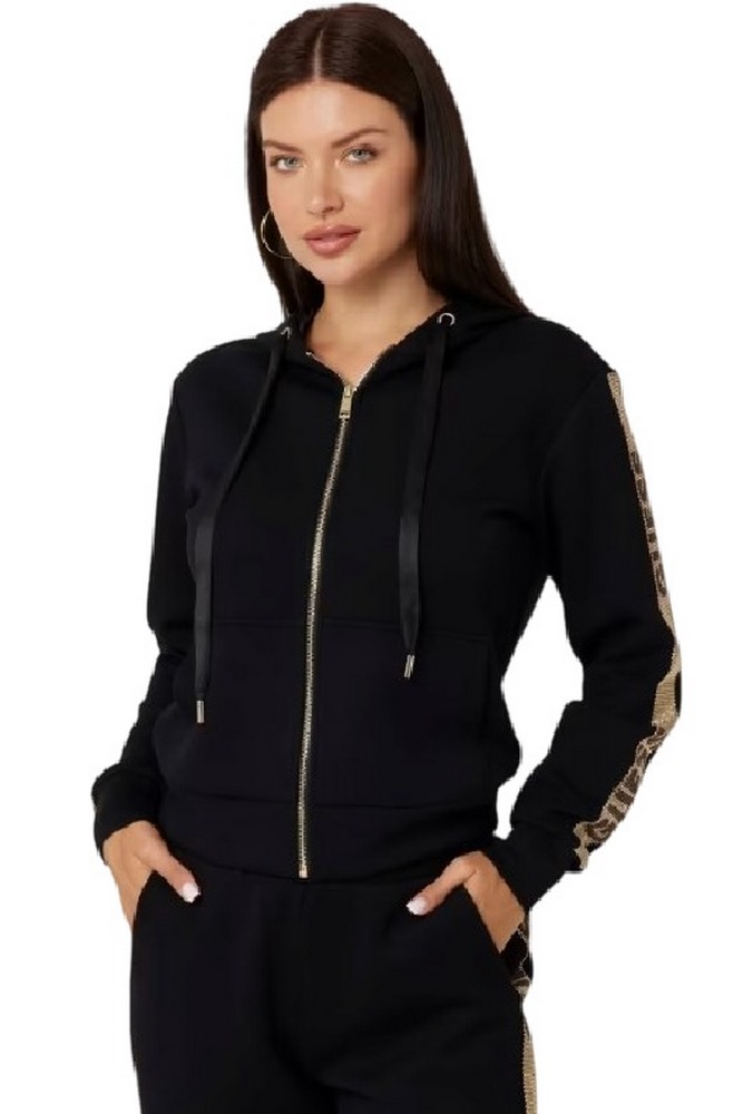 GUESS HOOD STUDS LOGO SWEATSHIRT ΖΑΚΕΤΑ ΓΥΝΑΙΚΕΙΑ BLACK