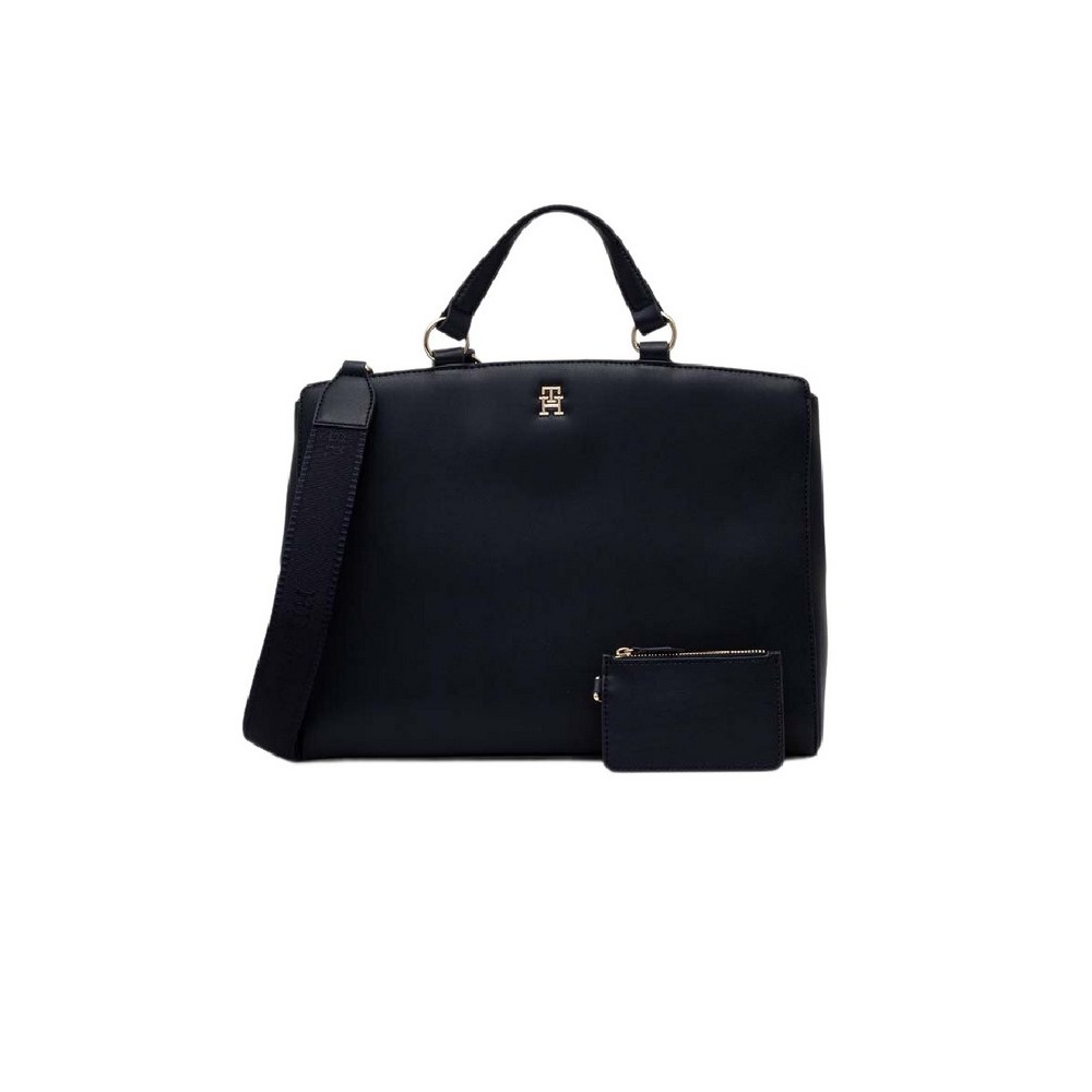 TOMMY HILFIGER MONOTYPE SATCHEL ΤΣΑΝΤΑ ΓΥΝΑΙΚΕΙΑ BLACK