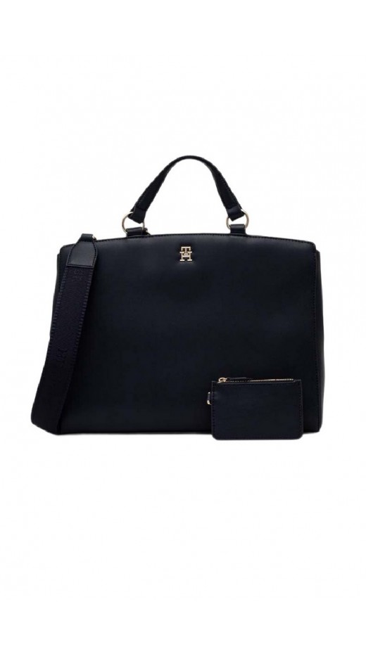 TOMMY HILFIGER MONOTYPE SATCHEL ΤΣΑΝΤΑ ΓΥΝΑΙΚΕΙΑ BLACK