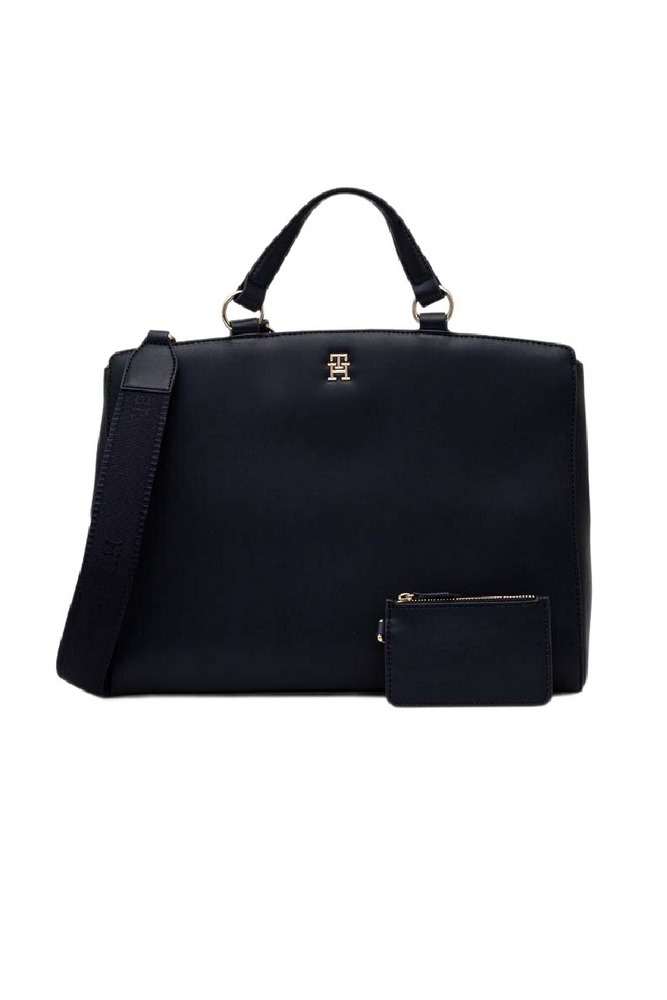 TOMMY HILFIGER MONOTYPE SATCHEL ΤΣΑΝΤΑ ΓΥΝΑΙΚΕΙΑ BLACK