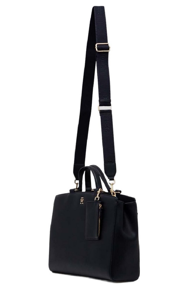 TOMMY HILFIGER MONOTYPE SATCHEL ΤΣΑΝΤΑ ΓΥΝΑΙΚΕΙΑ BLACK