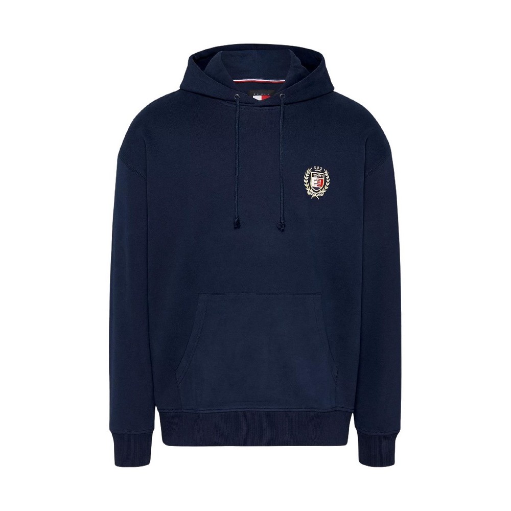 TOMMY HILFIGER REG TJ FLAG CREST HOOD ΜΠΛΟΥΖΑ ΦΟΥΤΕΡ ΑΝΔΡΙΚΗ NAVY