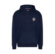 TOMMY JEANS REG FLAG CREST HOOD ΜΠΛΟΥΖΑ ΦΟΥΤΕΡ ΑΝΔΡΙΚΗ NAVY