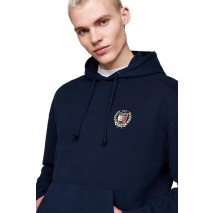 TOMMY JEANS REG FLAG CREST HOOD ΜΠΛΟΥΖΑ ΦΟΥΤΕΡ ΑΝΔΡΙΚΗ NAVY