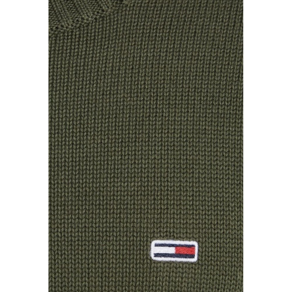 TOMMY JEANS SLIM ESSNTLS C-NECK SWEATER ΜΠΛΟΥΖΑ ΠΛΕΚΤΗ ΑΝΔΡΙΚΗ GREEN