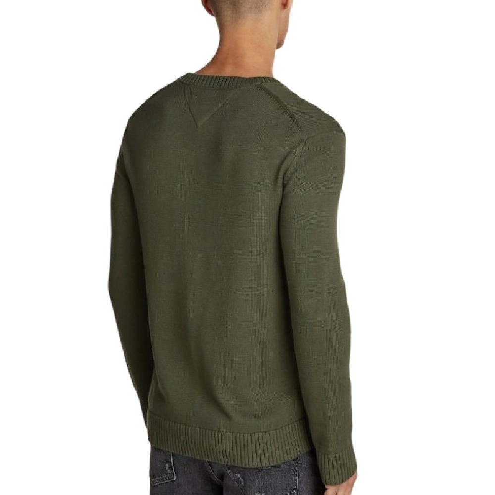 TOMMY HILFIGER SLIM ESSNTLS C-NECK SWEATER ΜΠΛΟΥΖΑ ΠΛΕΚΤΗ ΑΝΔΡΙΚΗ GREEN