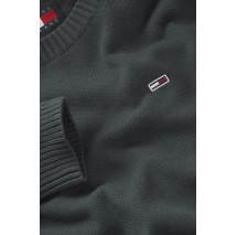 TOMMY HILFIGER SLIM ESSNTLS C-NECK SWEATER ΜΠΛΟΥΖΑ ΠΛΕΚΤΗ ΑΝΔΡΙΚΗ CHARCOAL