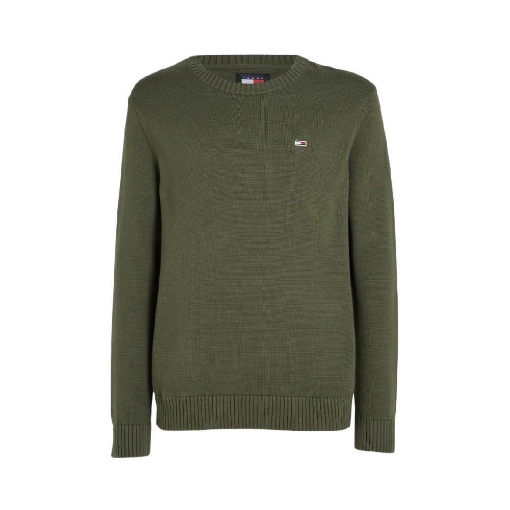 TOMMY JEANS SLIM ESSNTLS C-NECK SWEATER ΜΠΛΟΥΖΑ ΠΛΕΚΤΗ ΑΝΔΡΙΚΗ GREEN