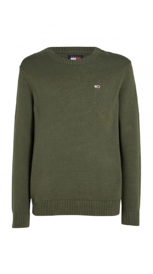 TOMMY JEANS SLIM ESSNTLS C-NECK SWEATER ΜΠΛΟΥΖΑ ΠΛΕΚΤΗ ΑΝΔΡΙΚΗ GREEN