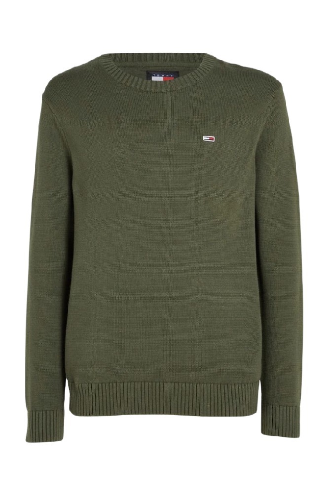 TOMMY HILFIGER SLIM ESSNTLS C-NECK SWEATER ΜΠΛΟΥΖΑ ΠΛΕΚΤΗ ΑΝΔΡΙΚΗ GREEN