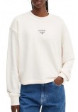 TOMMY JEANS ESSENTIAL LOGO 1 CREW ΜΠΛΟΥΖΑ ΦΟΥΤΕΡ ΓΥΝΑΙΚΕΙΟ WHITE