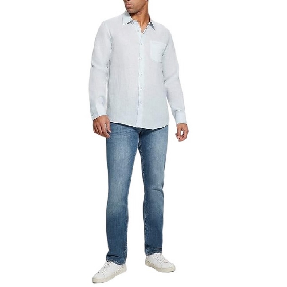 GUESS ISLAND LINEN SHIRT ΠΟΥΚΑΜΙΣΟ ΑΝΔΡΙΚΟ CIEL