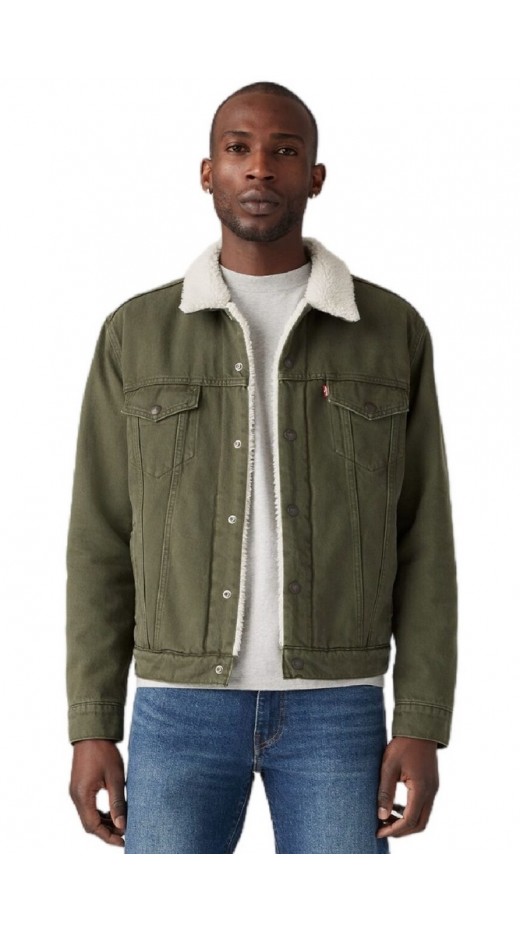 LEVIS TYPE 3 SHERPA TRUCKER 163650242 ΜΠΟΥΦΑΝ ΑΝΔΡΙΚΟ GREEN