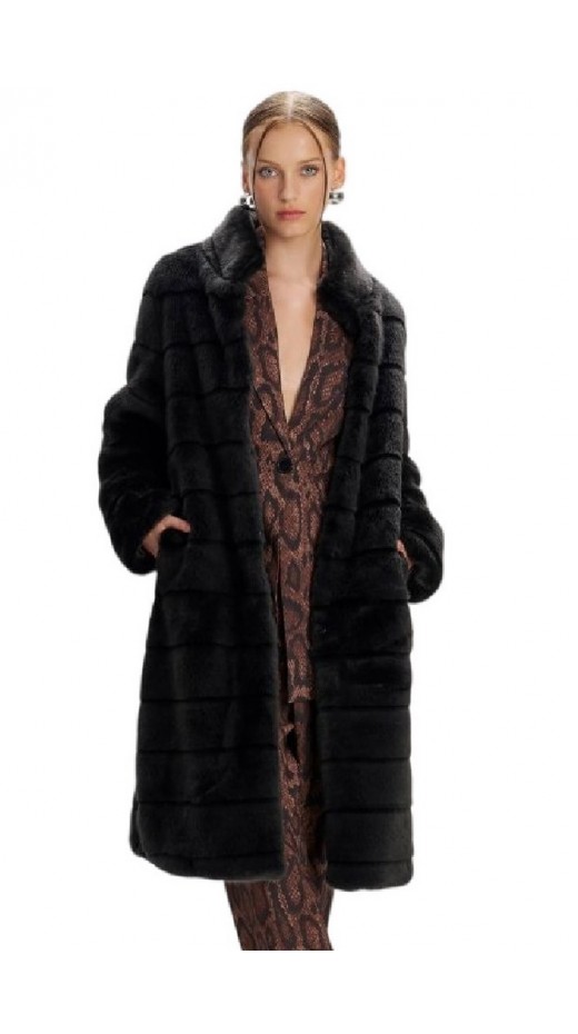 ALE COAT LONG WITH SYNTHETIC FUR 8918219 ΠΑΛΤΟ ΓΥΝΑΙΚΕΙΟ BLACK