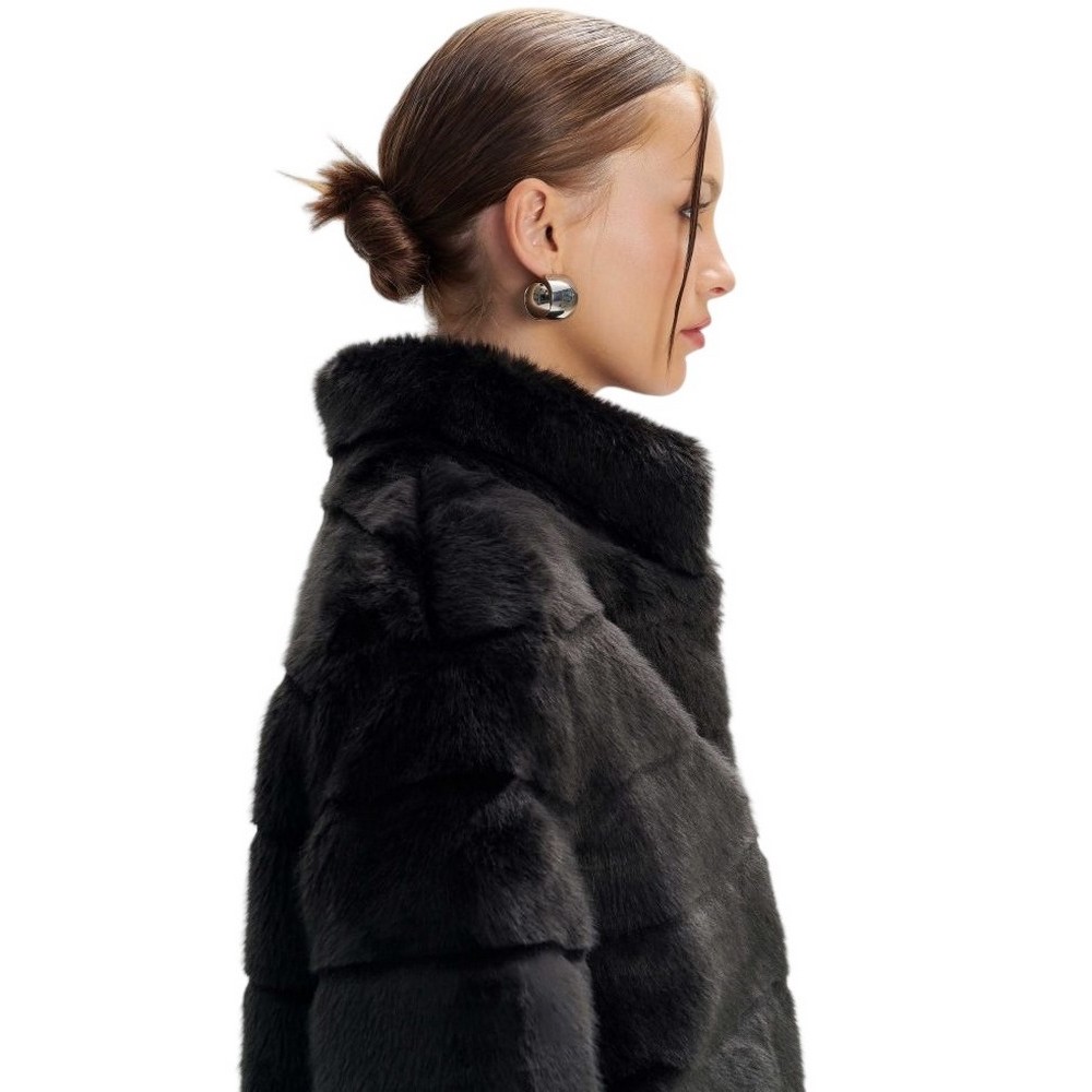 ALE COAT LONG WITH SYNTHETIC FUR 8918219 ΠΑΛΤΟ ΓΥΝΑΙΚΕΙΟ BLACK