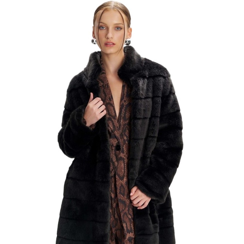 ALE COAT LONG WITH SYNTHETIC FUR 8918219 ΠΑΛΤΟ ΓΥΝΑΙΚΕΙΟ BLACK