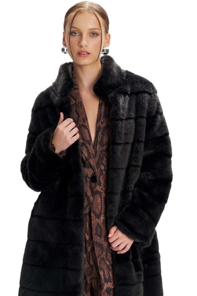 ALE COAT LONG WITH SYNTHETIC FUR 8918219 ΠΑΛΤΟ ΓΥΝΑΙΚΕΙΟ BLACK